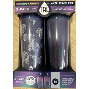 New TAL Color-Changing Tumbler & Straw Set 24oz - 2 Pack.